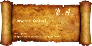 Mancsu Antal névjegykártya